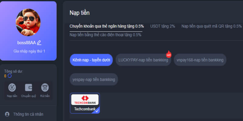 Hướng dẫn nạp tiền 88AA mobi chỉ với vài bước