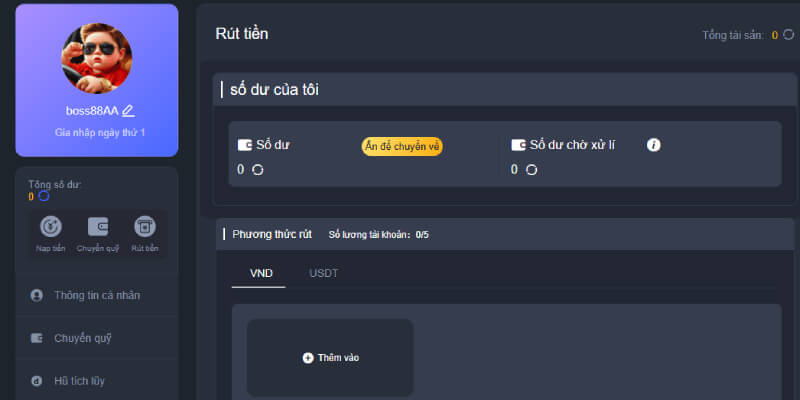 Quy trình rút tiền 88AA mobi siêu đơn giản
